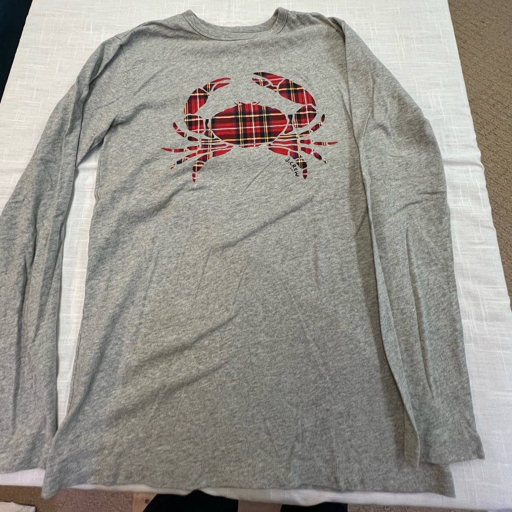 Crewcuts Heather Gray Tee XXL With Tartan Crab Graphic